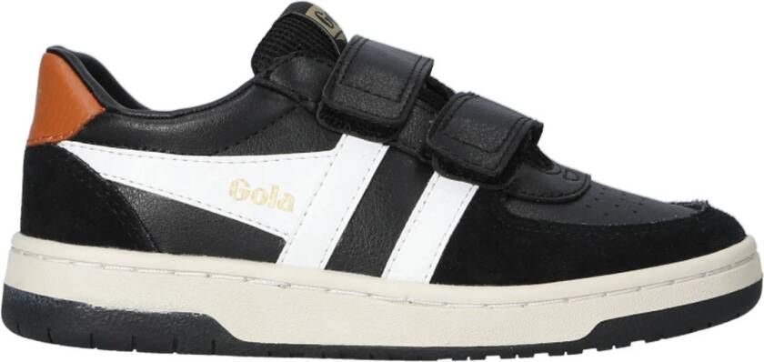 Gola Hawk Strap leren sneakers zwart wit oranje