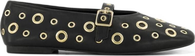 Graceland ballerina's met eyelets zwart