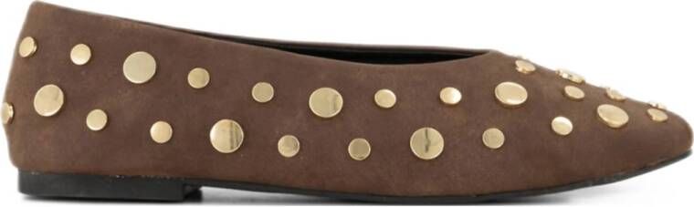 Graceland ballerina's met studs bruin