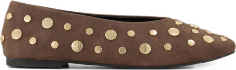 Graceland ballerina's met studs bruin