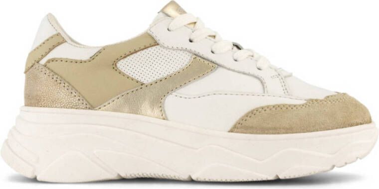 Graceland chunky leren sneakers beige wit