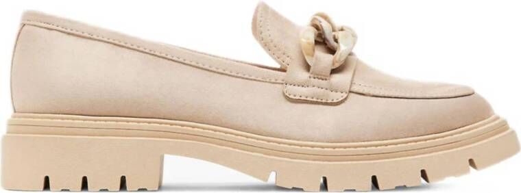 Graceland chunky loafers met ketting beige