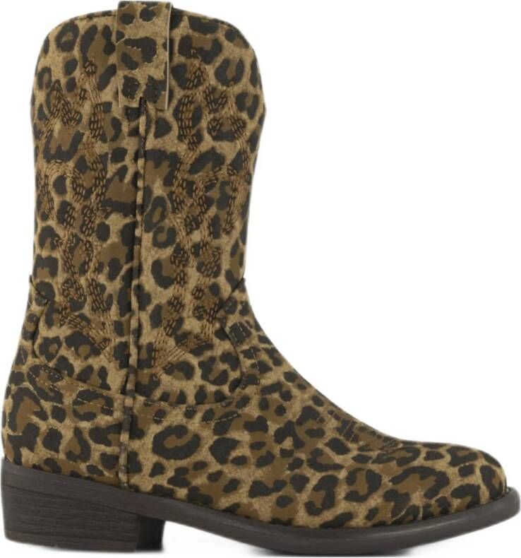 Graceland cowboylaarzen met panterprint beige zwart
