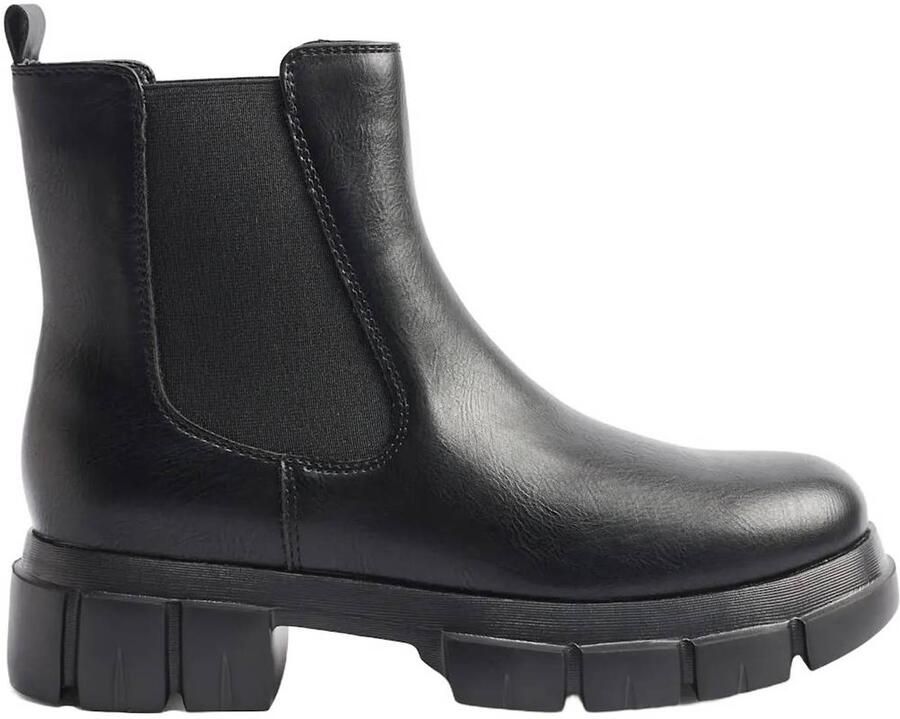Graceland chunky imitatieleren chelsea boots zwart