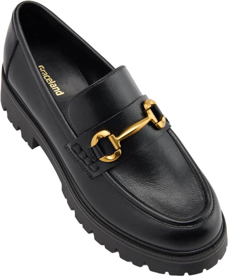 Graceland chunky imitatieleren loafers zwart - Foto 2