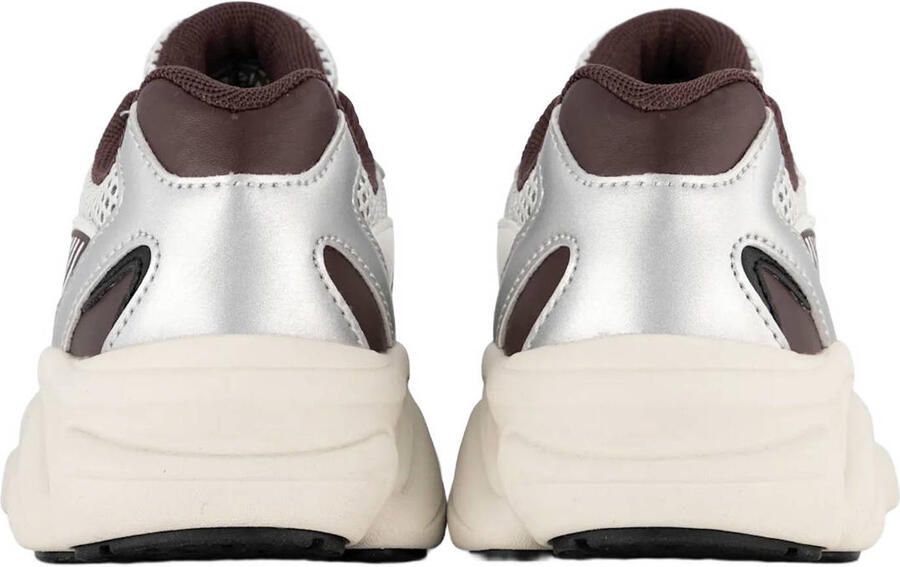 Graceland chunky imitatieleren sneakers zilver bruin - Foto 3