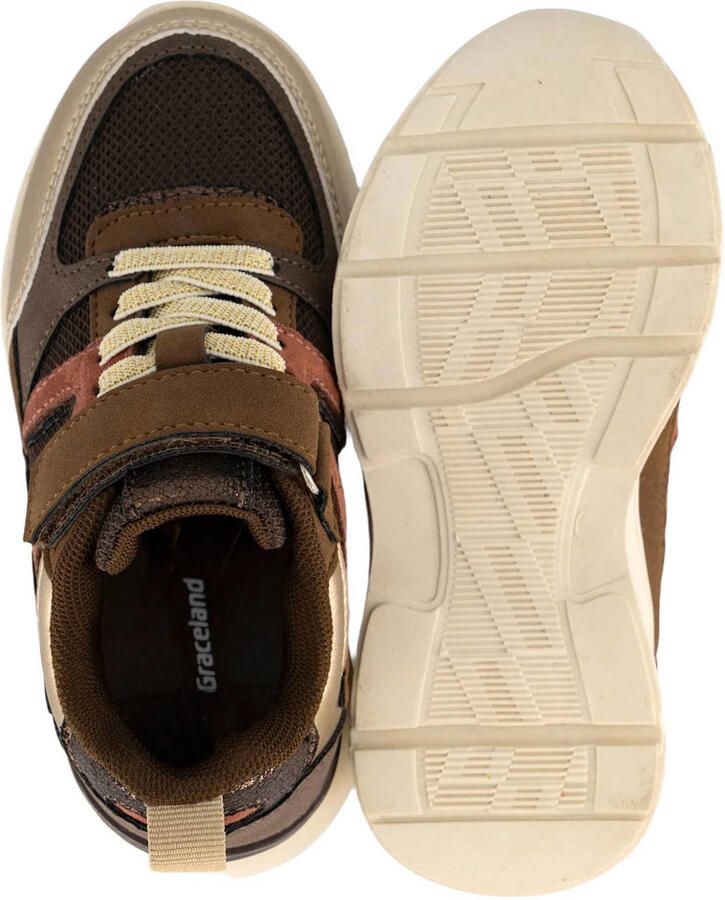 Graceland chunky sneakers bruin goud - Foto 3