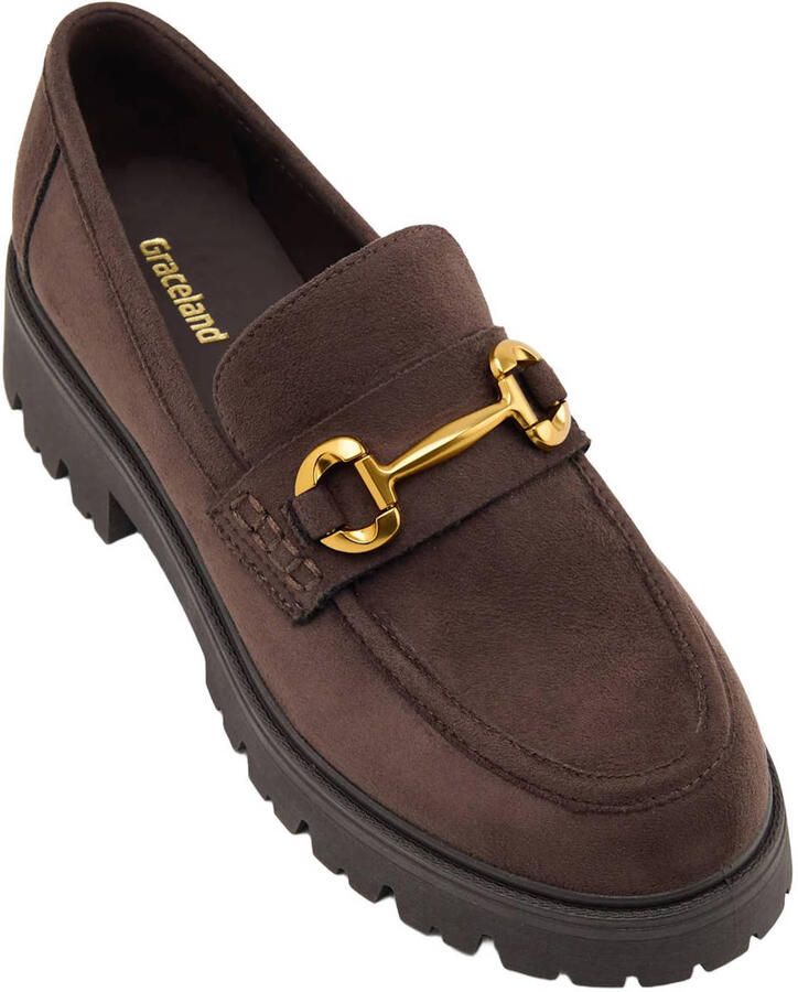 Graceland chunky suèdelook loafers bruin - Foto 2