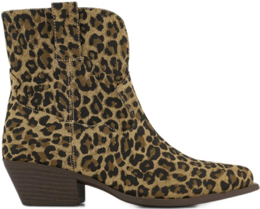 Graceland cowboylaarzen met panterprint beige zwart