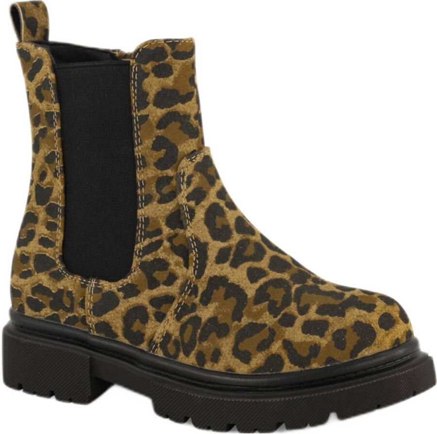 Graceland enkelboots met panterprint beige zwart