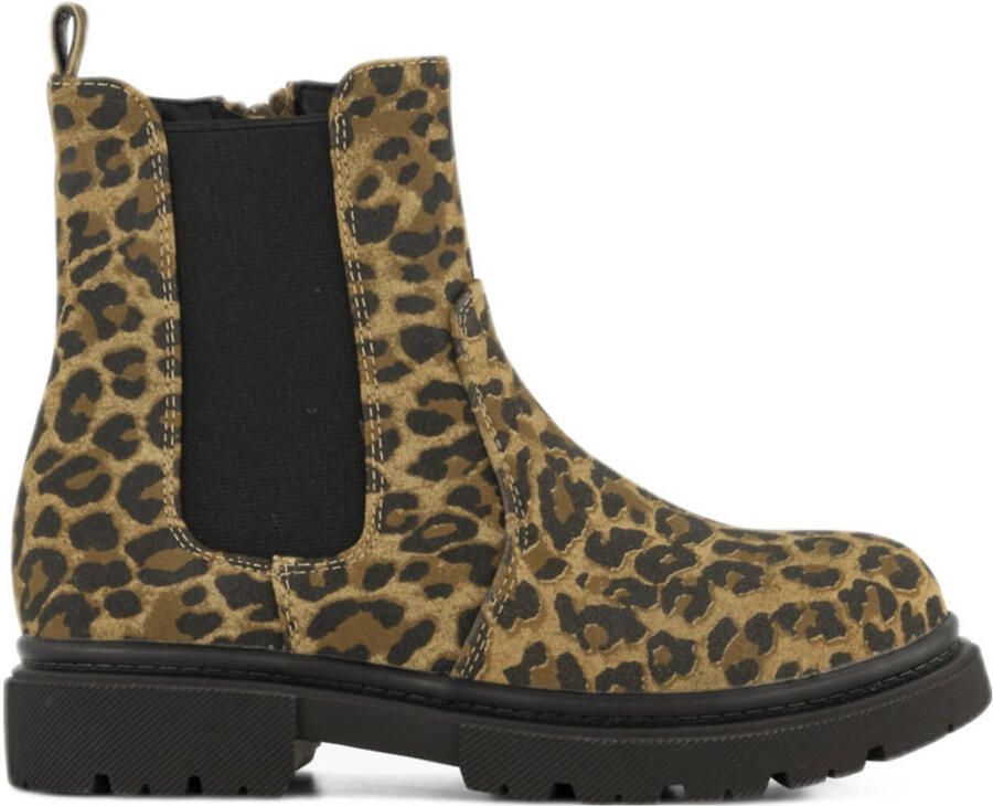 Graceland enkelboots met panterprint beige zwart