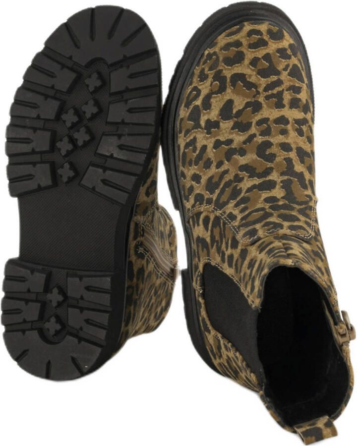 Graceland enkelboots met panterprint beige zwart - Foto 3