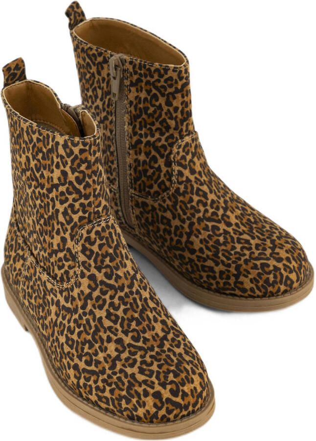 Graceland enkelboots met panterprint cognac zwart - Foto 3