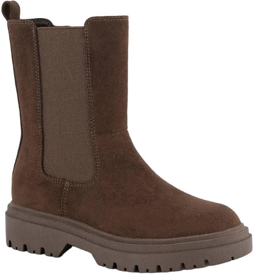 Graceland enkelboots met profielzool donkerbruin - Foto 2