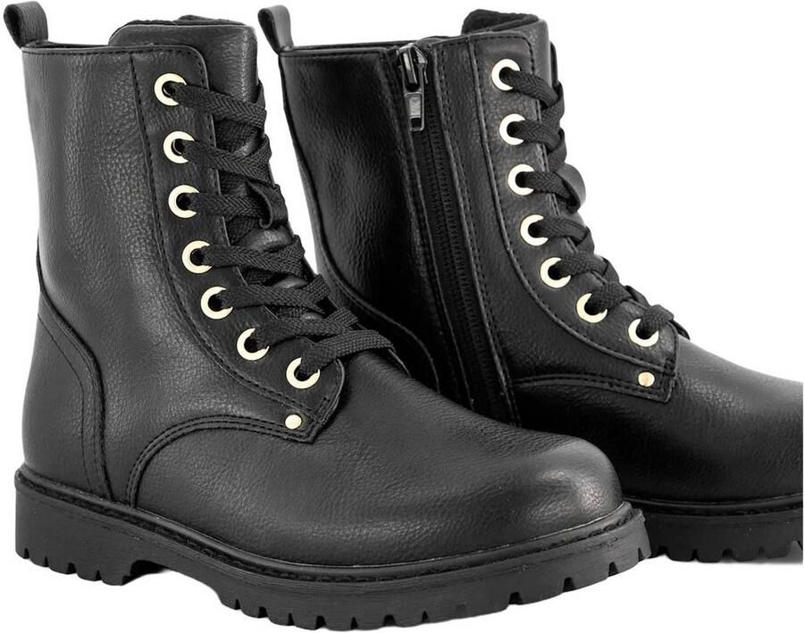 Graceland enkelboots met profielzool zwart - Foto 3