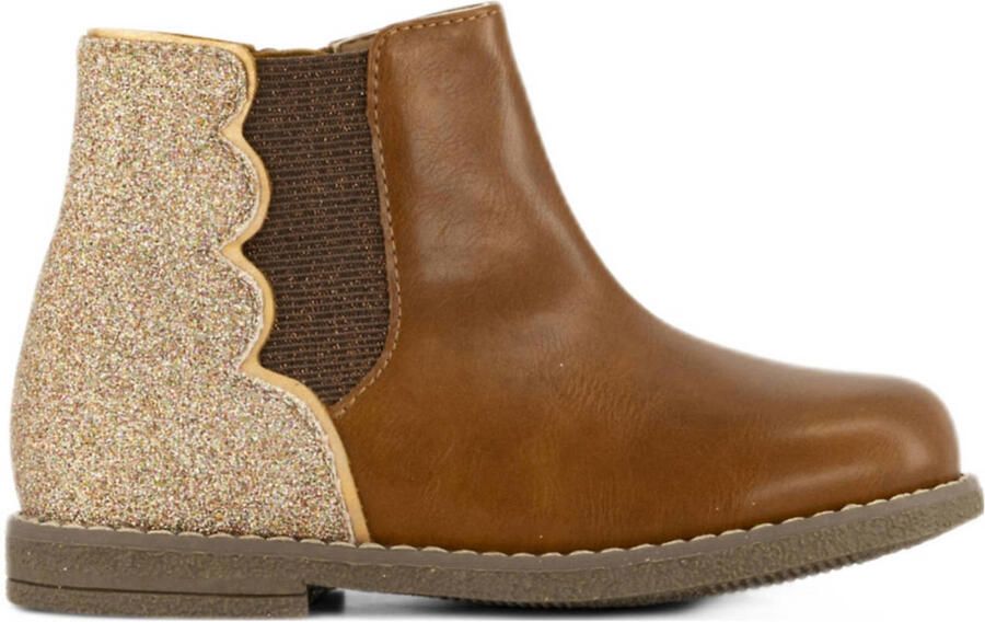 Graceland enkellaarzen cognac goud