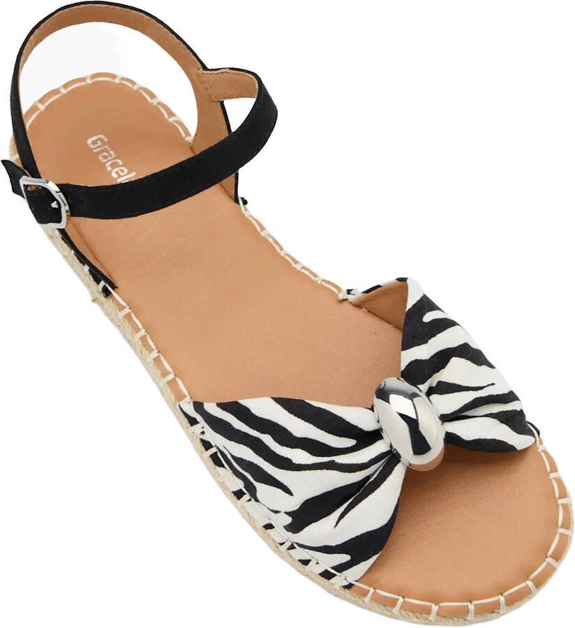 Graceland espadrilles met zebraprint zwart wit - Foto 2