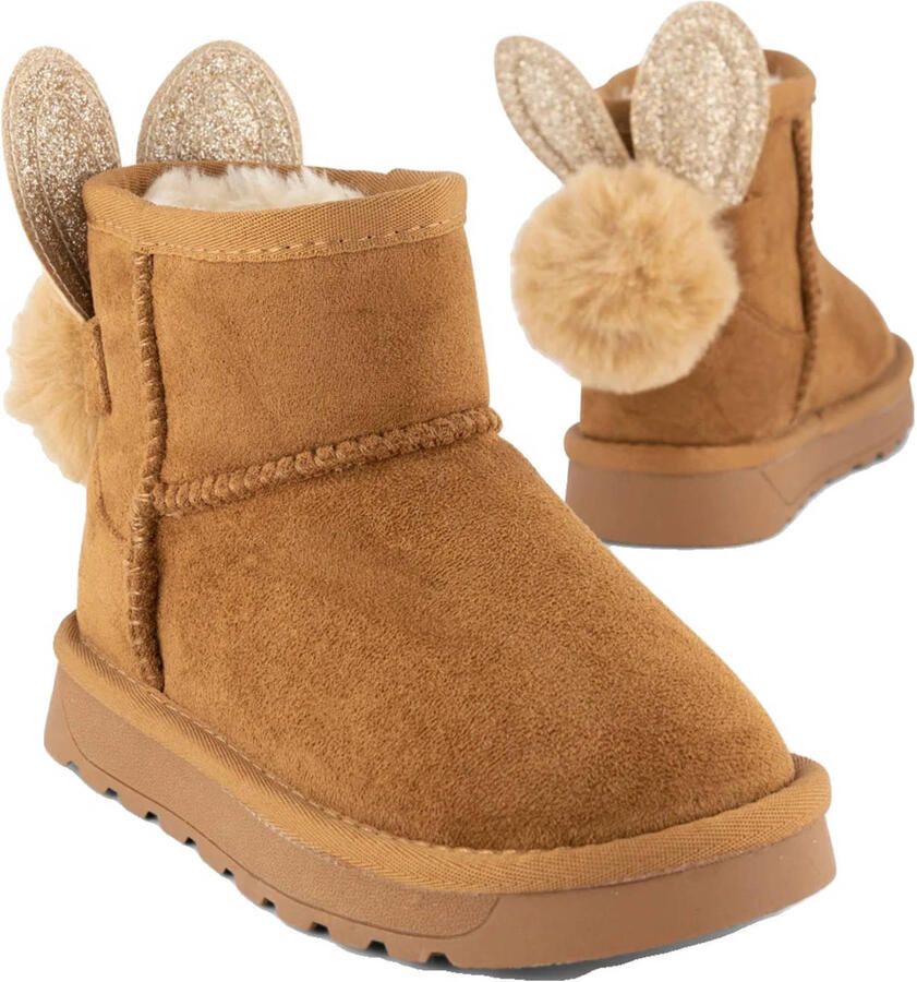 Graceland gevoerde enkelboots met konijnenoortjes en staartje cognac - Foto 2