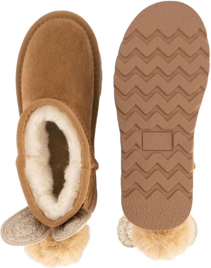 Graceland gevoerde enkelboots met konijnenoortjes en staartje cognac - Foto 3