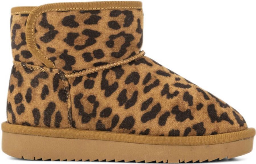 Graceland gevoerde enkelboots met panterprint cognac zwart