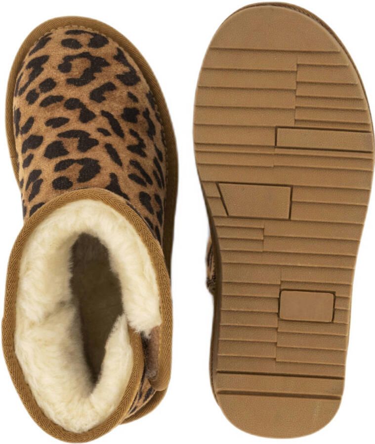 Graceland gevoerde enkelboots met panterprint cognac zwart - Foto 2