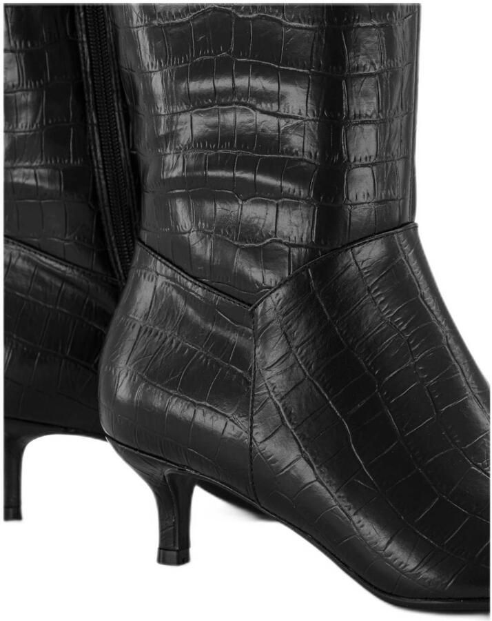 Graceland hoge laarzen met crocoprint zwart - Foto 2