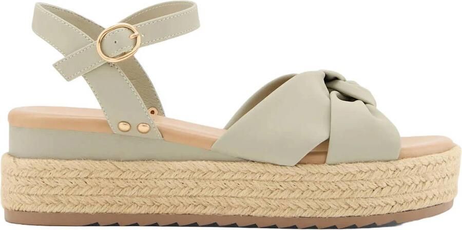 Graceland imitatieleren espadrilles met sleehak mintgroen