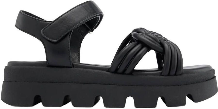Graceland imitatieleren leren sandalen zwart