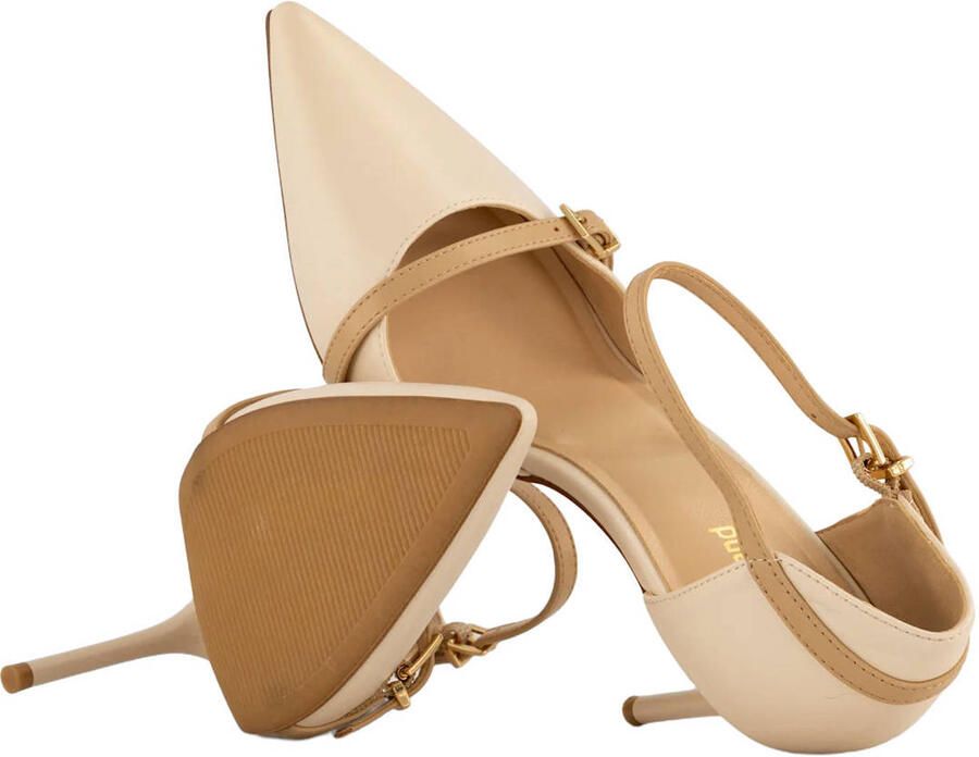 Graceland imitatieleren pumps met naaldhak ecru - Foto 2