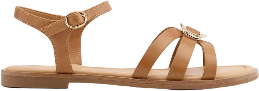 Graceland imitatieleren sandalen cognac