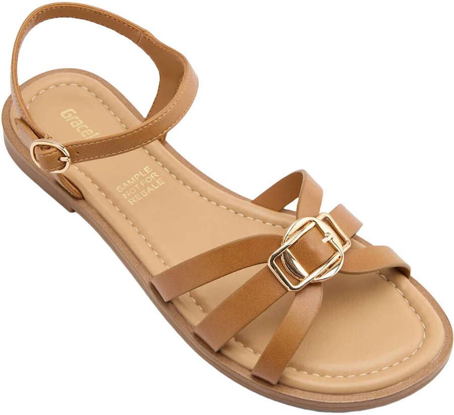 Graceland imitatieleren sandalen cognac - Foto 2