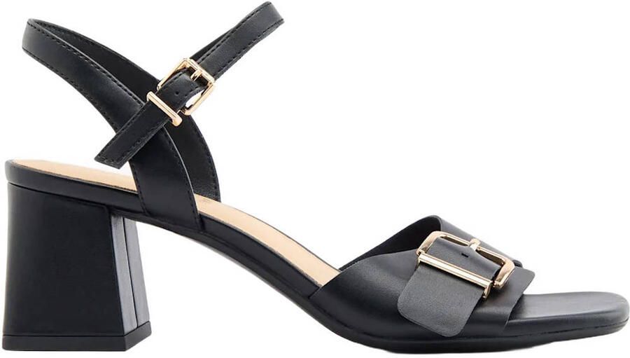 Graceland imitatieleren sandalen met blokhak zwart