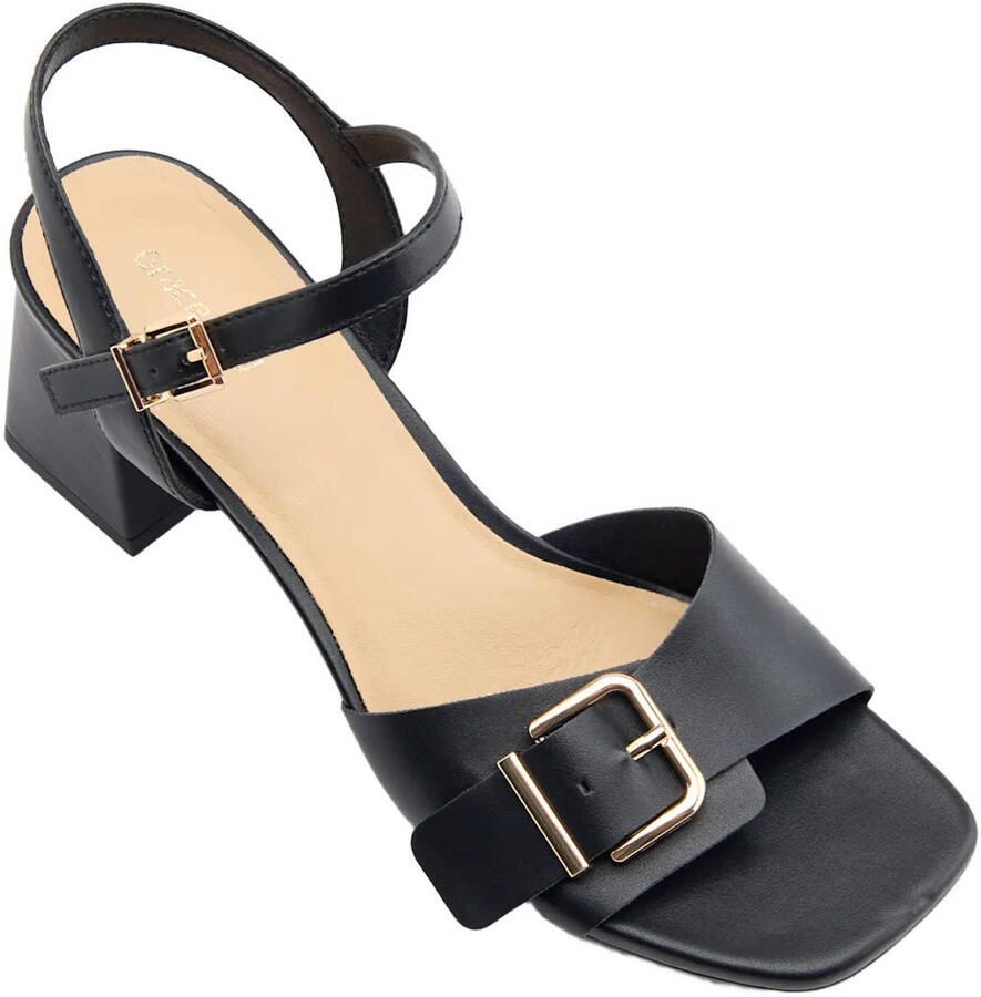 Graceland imitatieleren sandalen met blokhak zwart - Foto 2