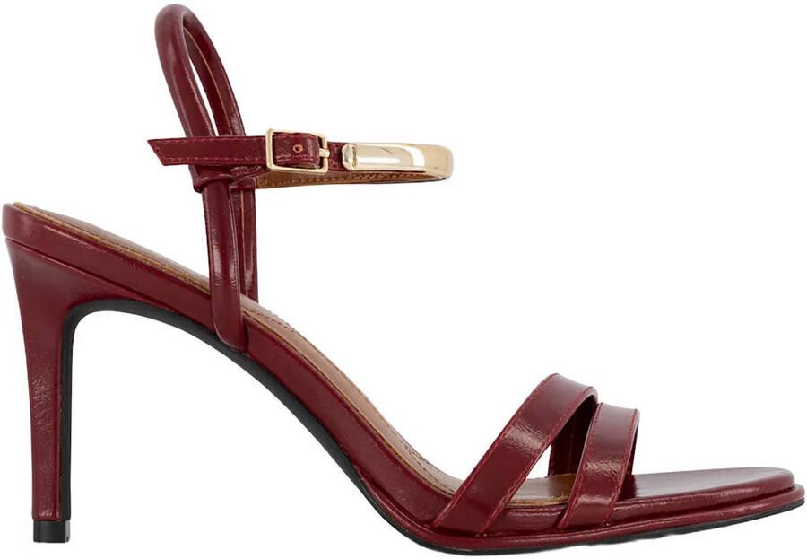 Graceland imitatieleren sandalen met naaldhak bordeaux