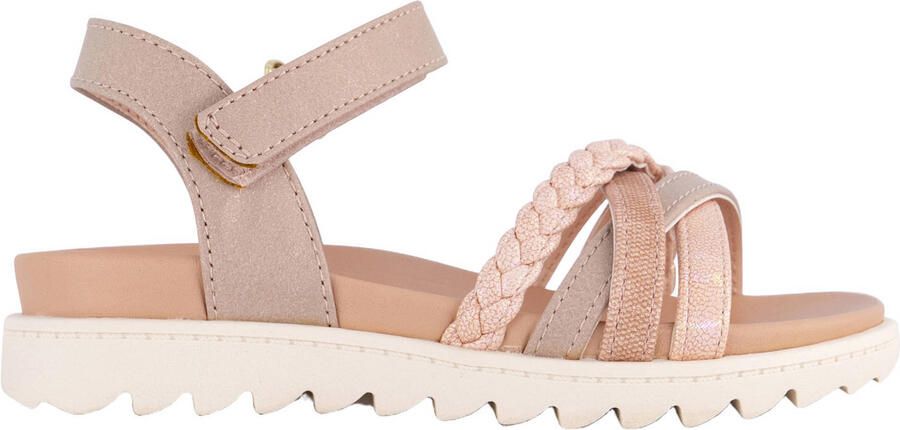 Graceland imitatieleren sandalen met profielzool en glitters roze