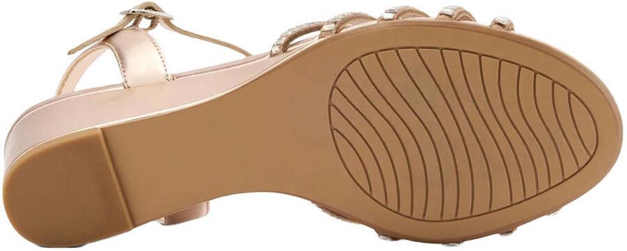 Graceland imitatieleren sandalen met sleehak goud - Foto 3