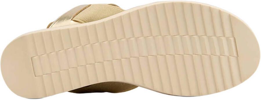 Graceland imitatieleren sandalen met sleehak goud beige - Foto 3