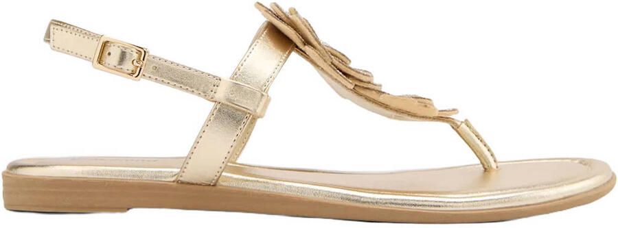 Graceland imitatieleren sandalen met strass steentjes goud