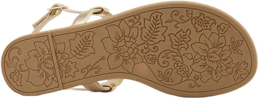 Graceland imitatieleren sandalen met strass steentjes goud - Foto 3