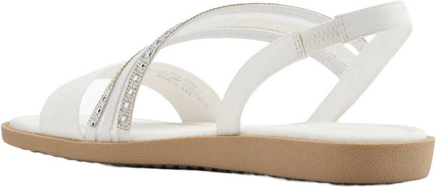 Graceland imitatieleren sandalen met strass steentjes wit - Foto 3