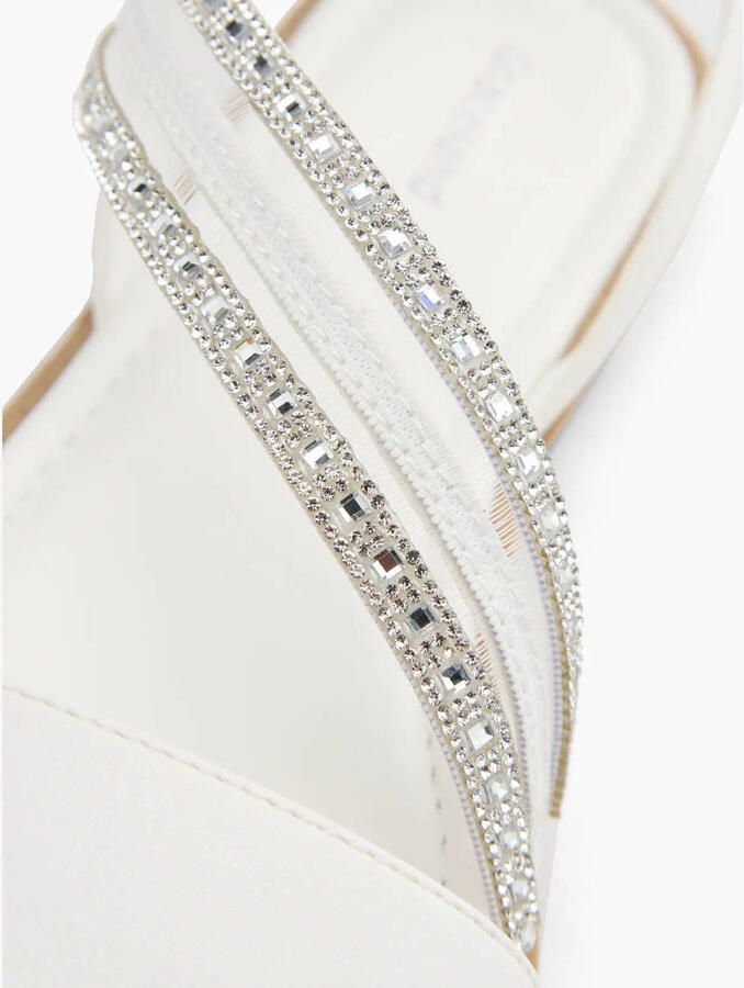 Graceland imitatieleren sandalen met strass steentjes wit - Foto 2