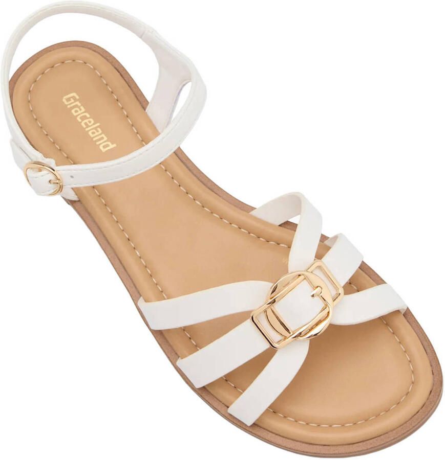 Graceland imitatieleren sandalen wit - Foto 2