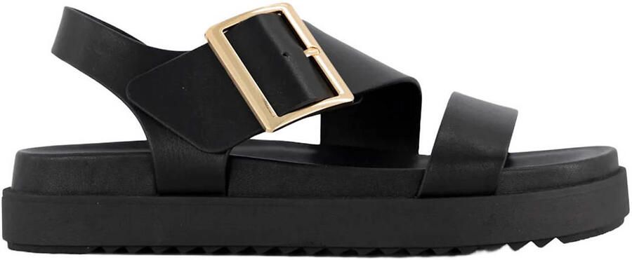 Graceland imitatieleren sandalen zwart