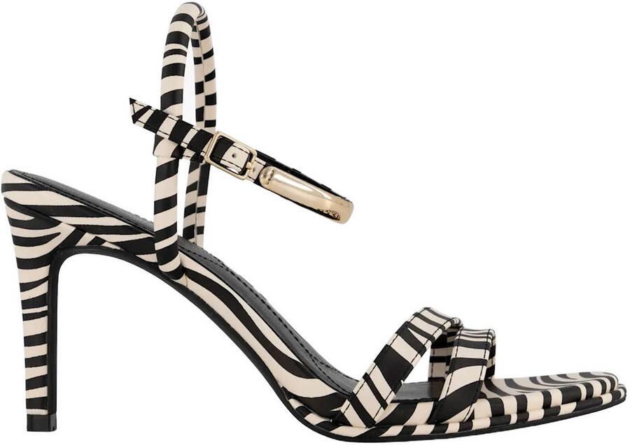 Graceland imitatieleren sandaletten met naaldhak en zebraprint zwart wit
