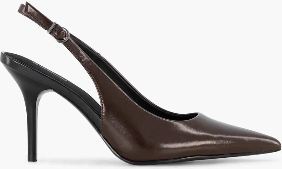 Graceland imitatieleren slingback pumps met naaldhak bruin