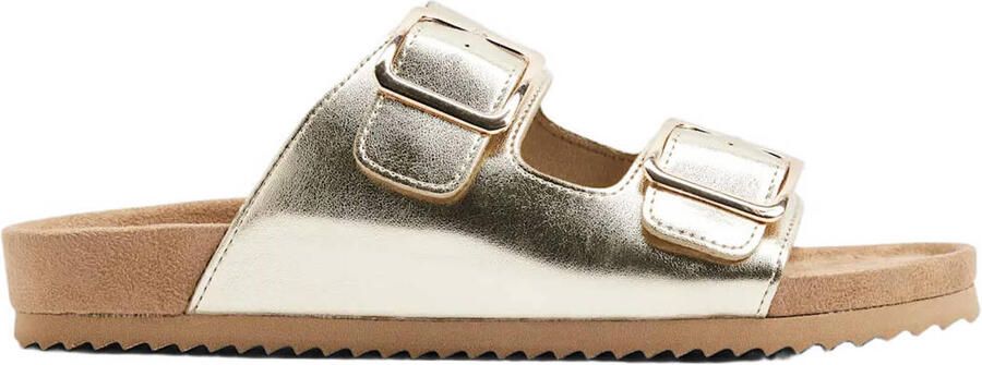 Graceland imitatieleren slippers goud