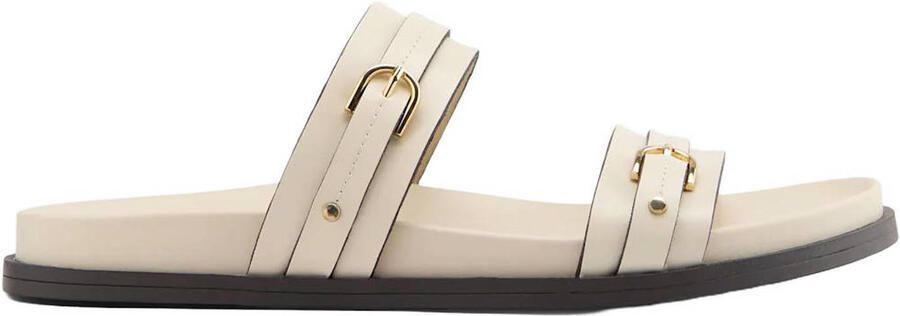 Graceland imitatieleren slippers met siergesp ecru