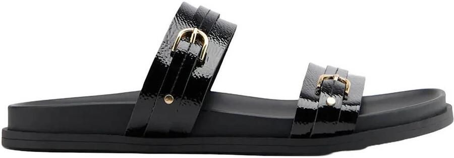Graceland imitatieleren slippers zwart