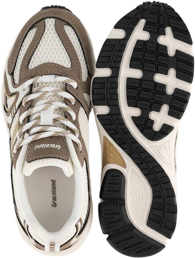 Graceland imitatieleren sneakers bruin - Foto 3