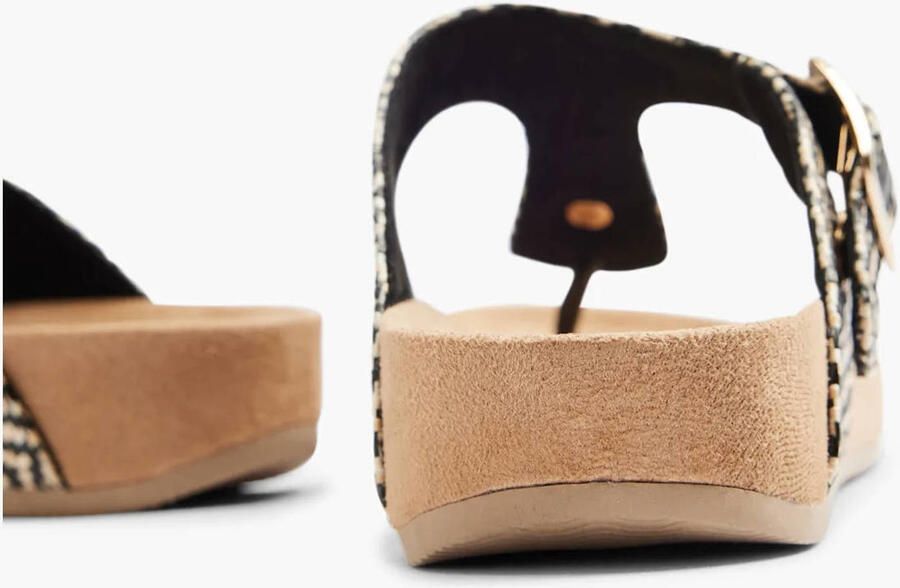 Graceland imitatieleren teenslippers zwart wit - Foto 2